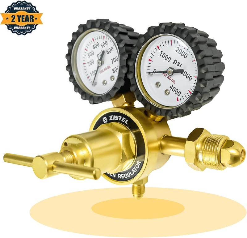 Zistel منظم النيتروجين مع ضغط توصيل 0-800PSI، خرطوم بطول 6.6 قدم، اتصال مدخل CGA580 وتركيب ذكر 1/4 بوصة - Image 2